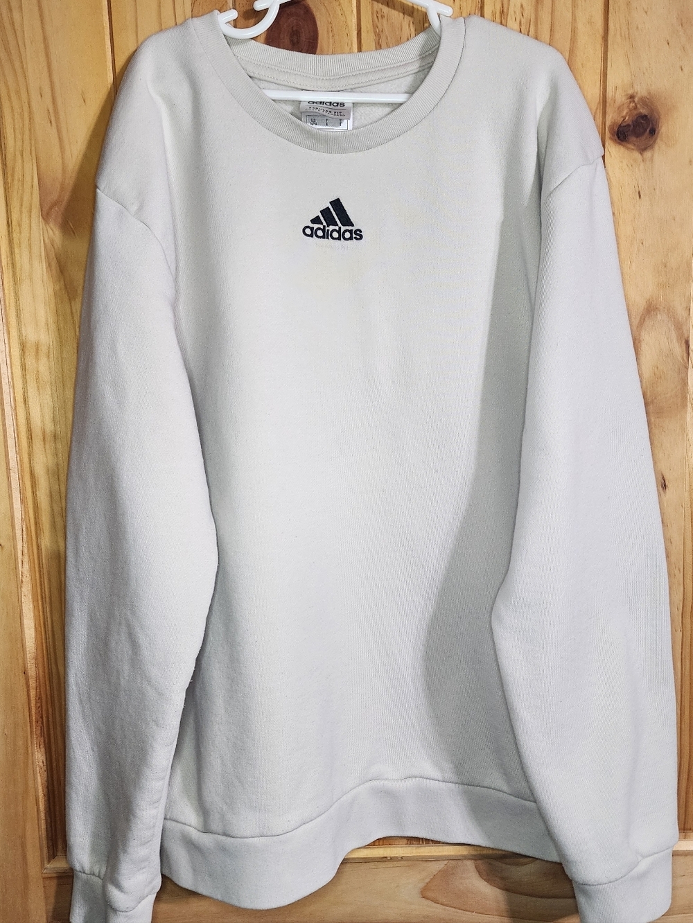 adidas Crewneck Sweatshirt in Off-White with Black Logo - Kids